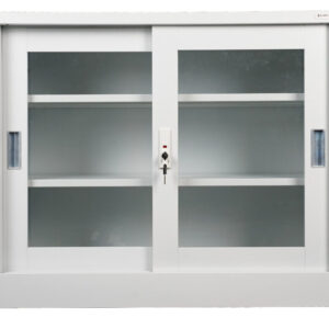 LOCKABLE GLASS SLIDING DOOR CABINET