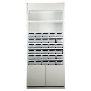 MEDICINE RACK WITH 30 BINS