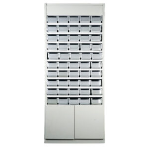 MEDICINE RACK WITH 50 BINS